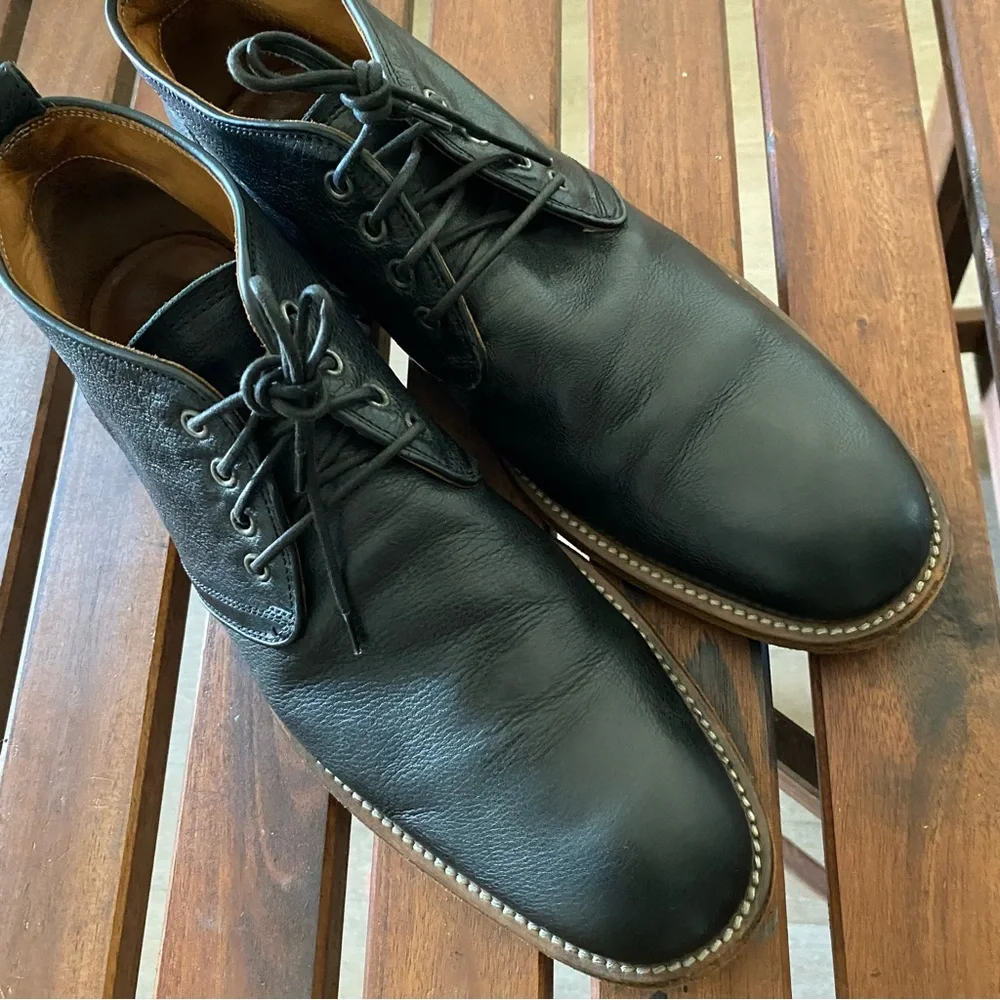 john varvatos handmade In Italy black leather chukka boots men 10.5